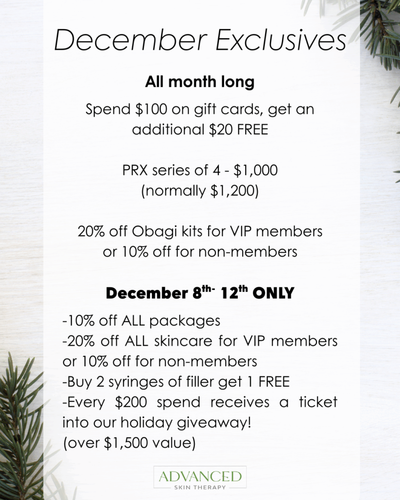 advanced skin therapy December pop up